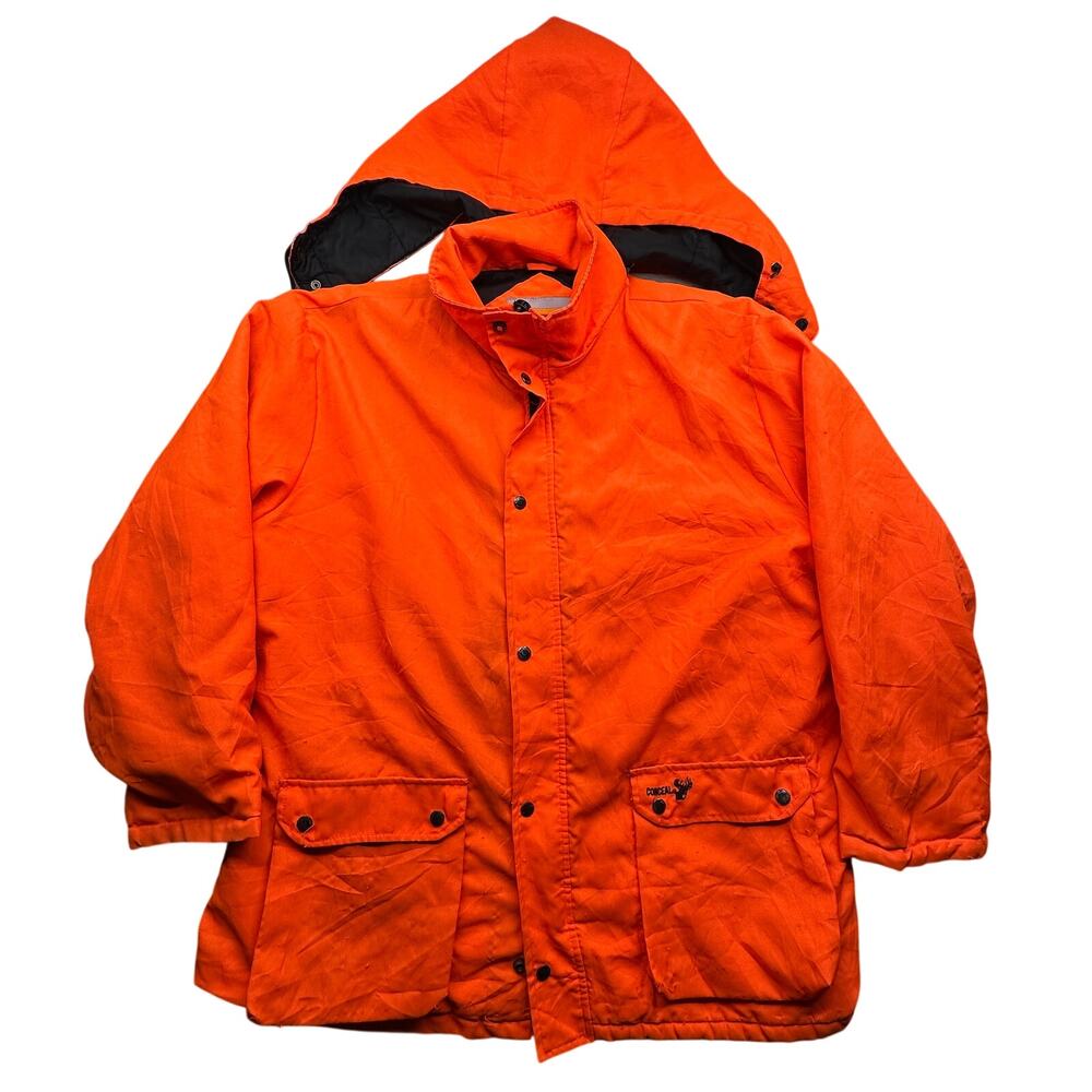 Vintage Winchester Conceal Blaze Orange Hunting Jacket Coat Mens XL Quilt Lined
